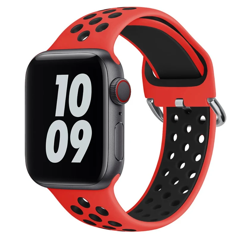 KALEBOL Apple Watch Series 49mm - 45mm - 44mm - 42mm Universal Silicone Watch Band - White+Black