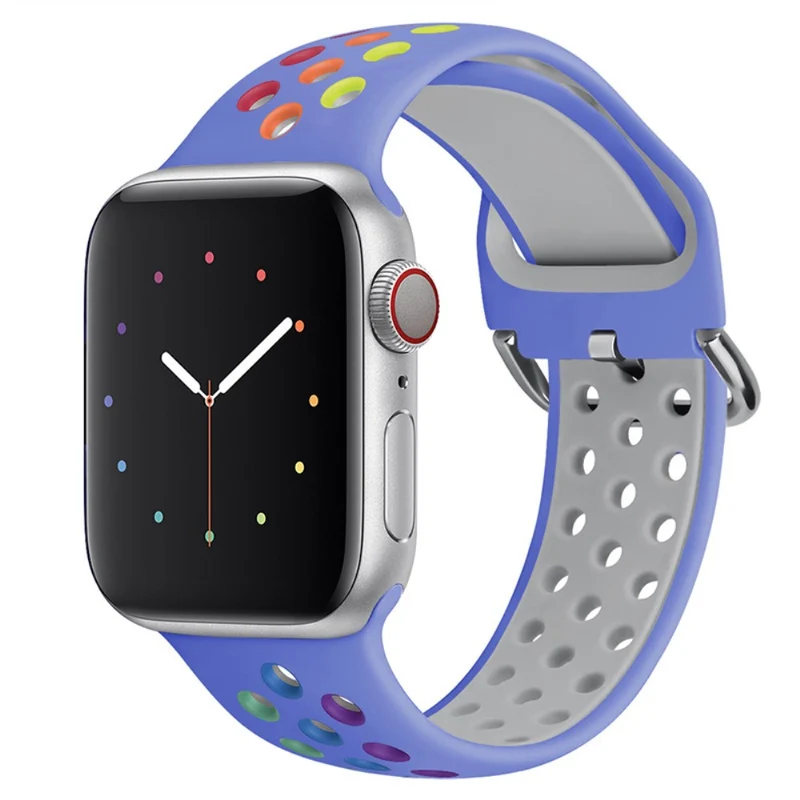 KALEBOL Apple Watch Series 49mm - 45mm - 44mm - 42mm Universal Silicone Watch Band - White+Black