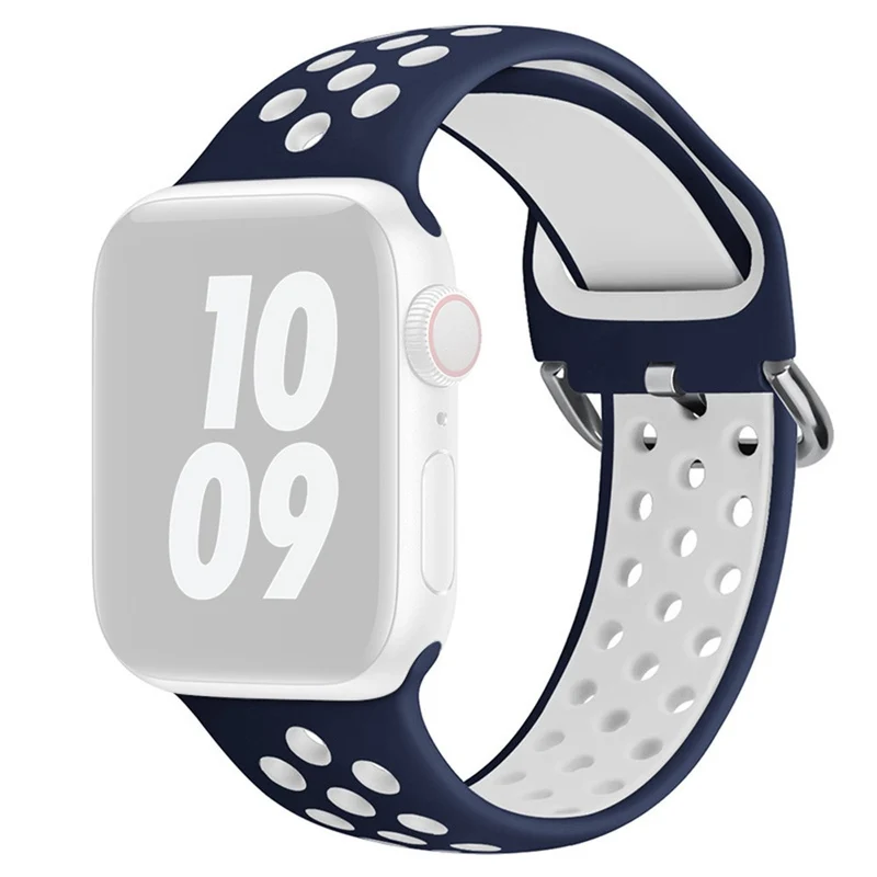 KALEBOL Apple Watch Series 49mm - 45mm - 44mm - 42mm Universal Silicone Watch Band - White+Black