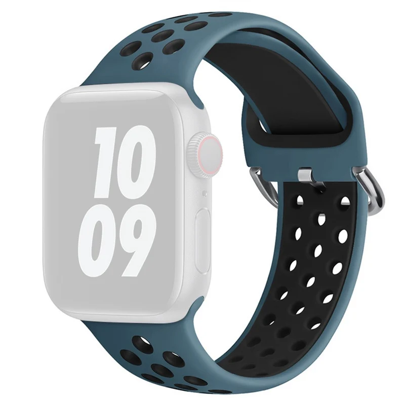 KALEBOL Apple Watch Series 49mm - 45mm - 44mm - 42mm Universal Silicone Watch Band - White+Black