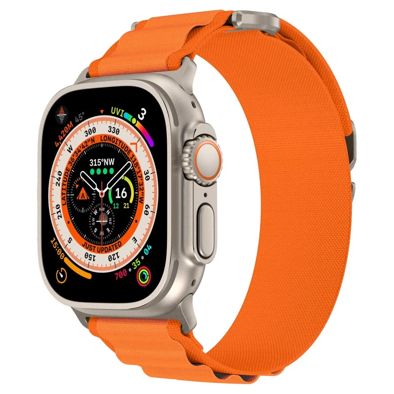 Apple Watch Series 49mm - 45mm - 44mm - 42mm Universal Loop Nylon Watch Band, Size: L
