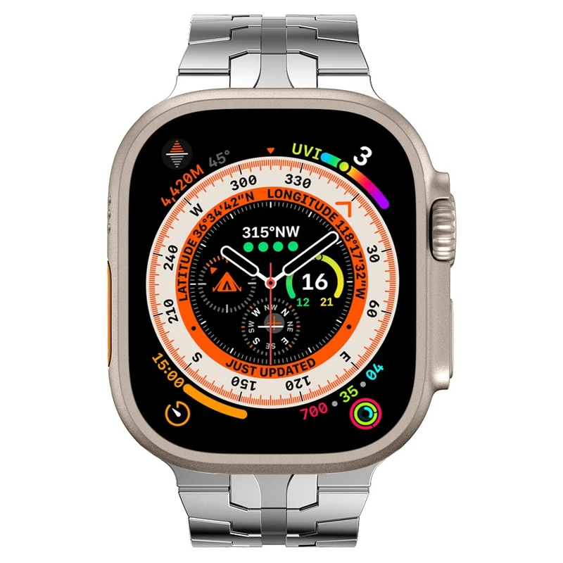 Apple Watch Series 49mm - 45mm - 44mm - 42mm Universal Watch Band Stainless Steel - Black+Gold