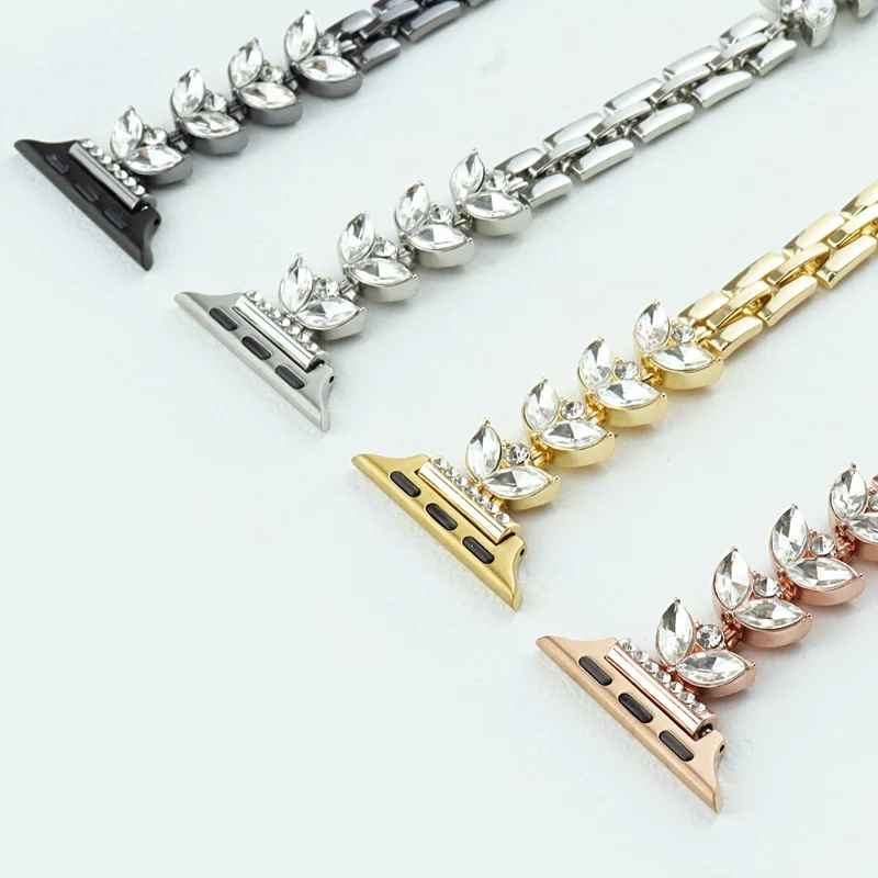 Apple Watch Series 49mm / 45mm / 44mm / 42mm Metal Watch Strap Rhinestone Decor Watchband