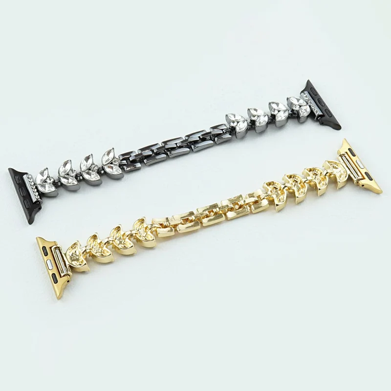 Apple Watch Series 49mm / 45mm / 44mm / 42mm Metal Watch Strap Rhinestone Decor Watchband