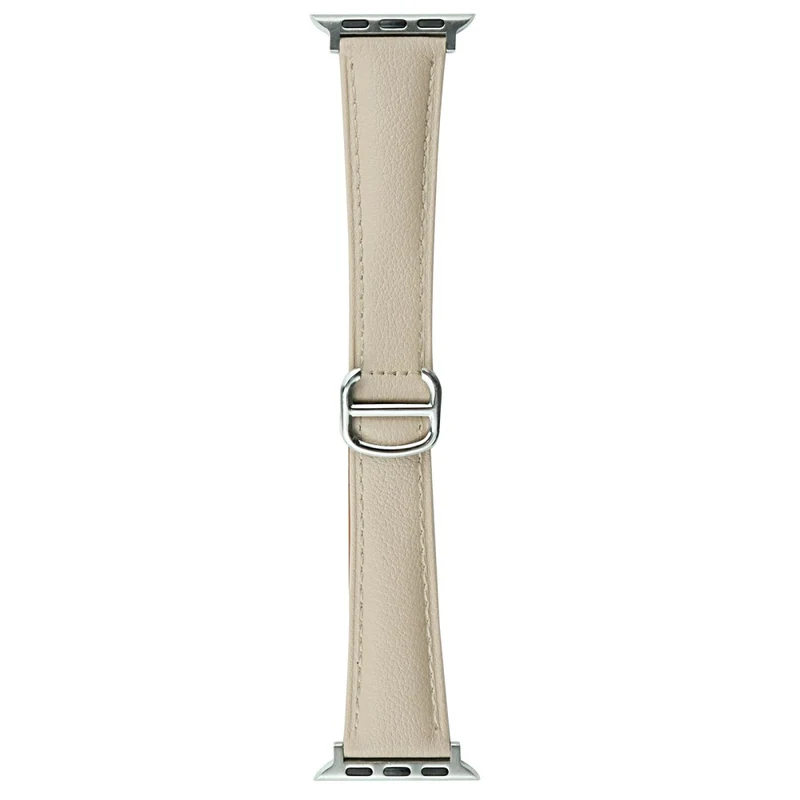 Apple Watch Series 49mm / 45mm / 44mm/ 42mm Replacement Band Leather Watch Strap - Milk Tea