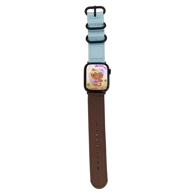 Apple Watch 49mm / 45mm / 44mm / 42mm Watch Band with Round Buckle - Yellow+Pink