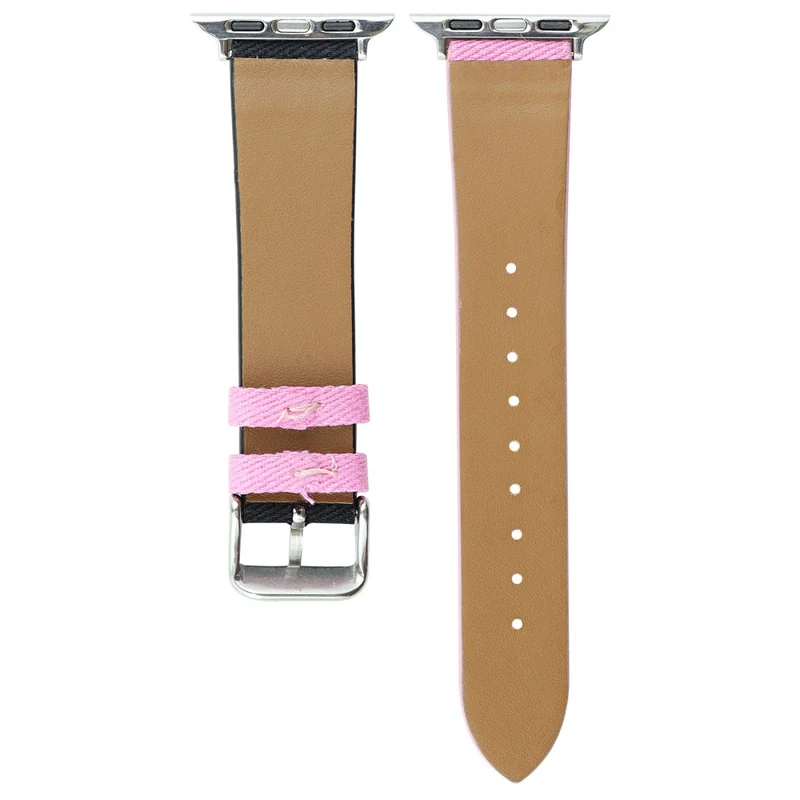 Apple Watch 49mm / 45mm / 44mm / 42mm Canvas Strap Replacement - Black+Pink
