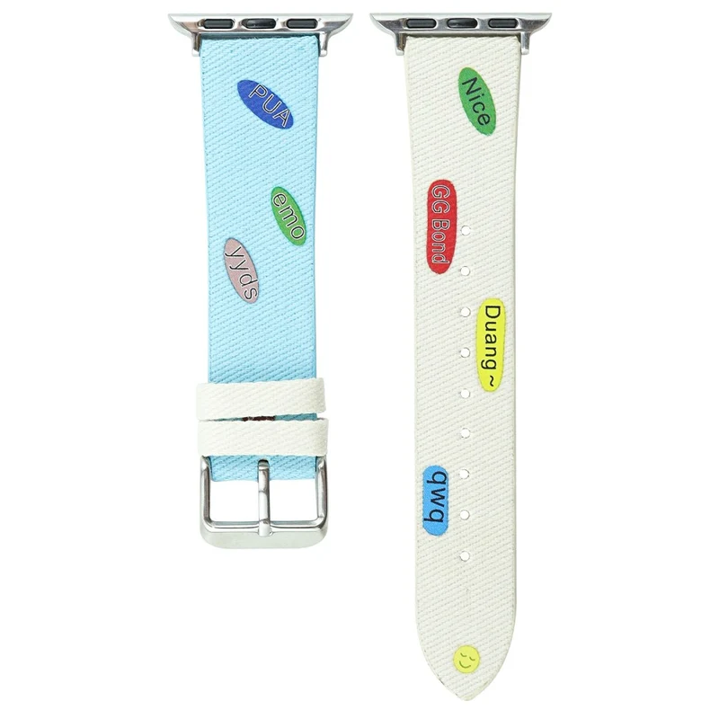 Apple Watch 49mm / 45mm / 44mm / 42mm Canvas Strap Replacement - Black+Pink