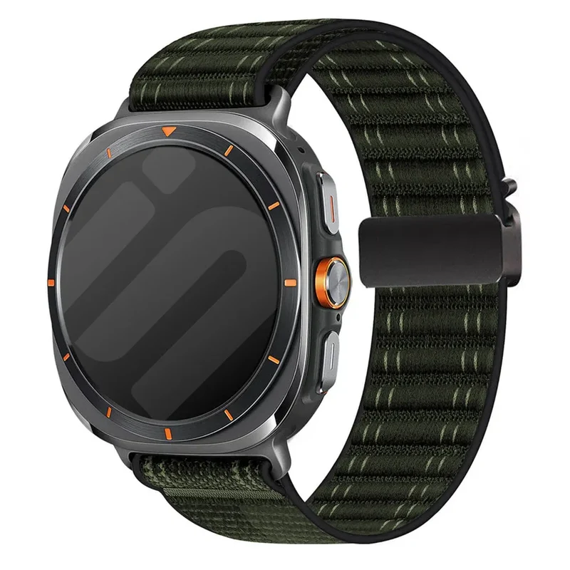Samsung Galaxy Watch Ultra 2 Wave Nylonarmband mit P-Schnalle (Grün)
