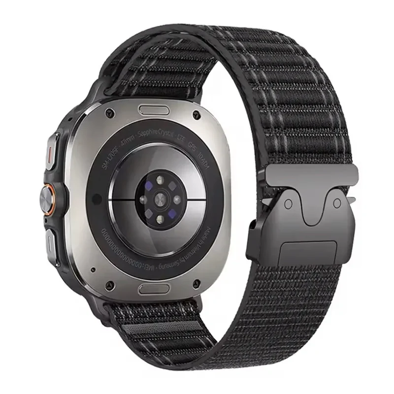 Samsung Galaxy Watch Ultra 2 Wave Nylonarmband mit P-Schnalle (Schwarz)