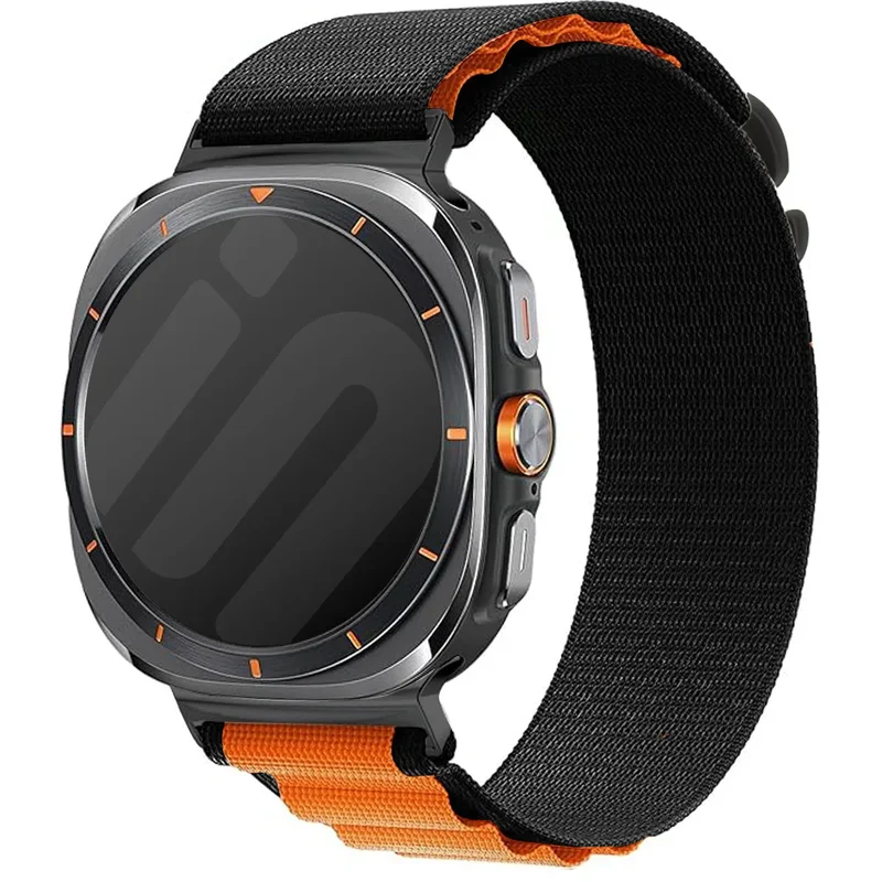 Samsung Galaxy Watch Ultra 2 Alpine Nylon Armband (Schwarz/Orange)