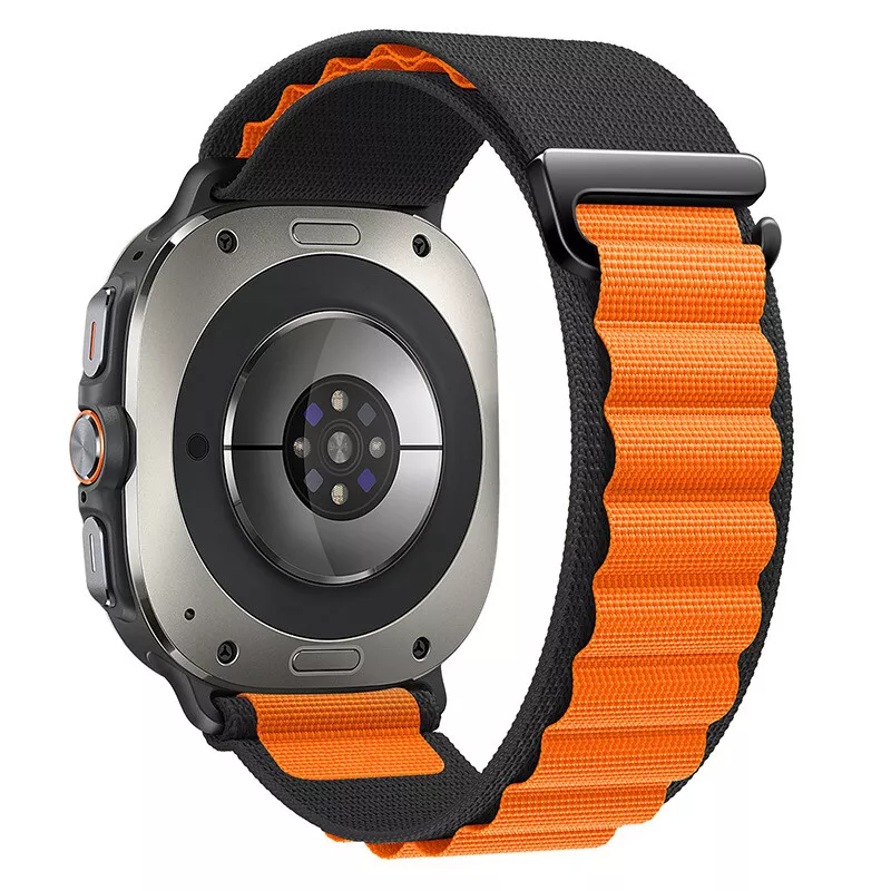 Samsung Galaxy Watch Ultra 2 Alpine Nylon Armband (Schwarz/Orange)