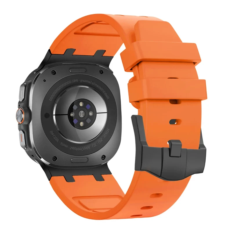 Bandz Samsung Galaxy Watch Ultra 2 Silikonarmband Luxus Liquid (Schwarz mit Schwarz)