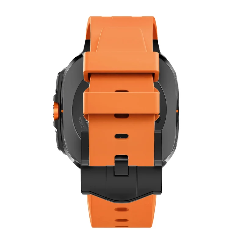 Bandz Samsung Galaxy Watch Ultra 2 Silikonarmband Luxus Liquid (Schwarz mit Schwarz)