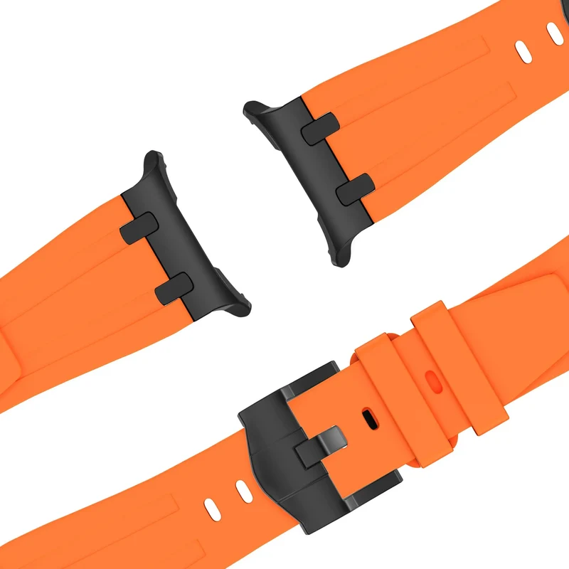 Bandz Samsung Galaxy Watch Ultra 2 Silikonarmband Luxus Liquid (Schwarz mit Schwarz)