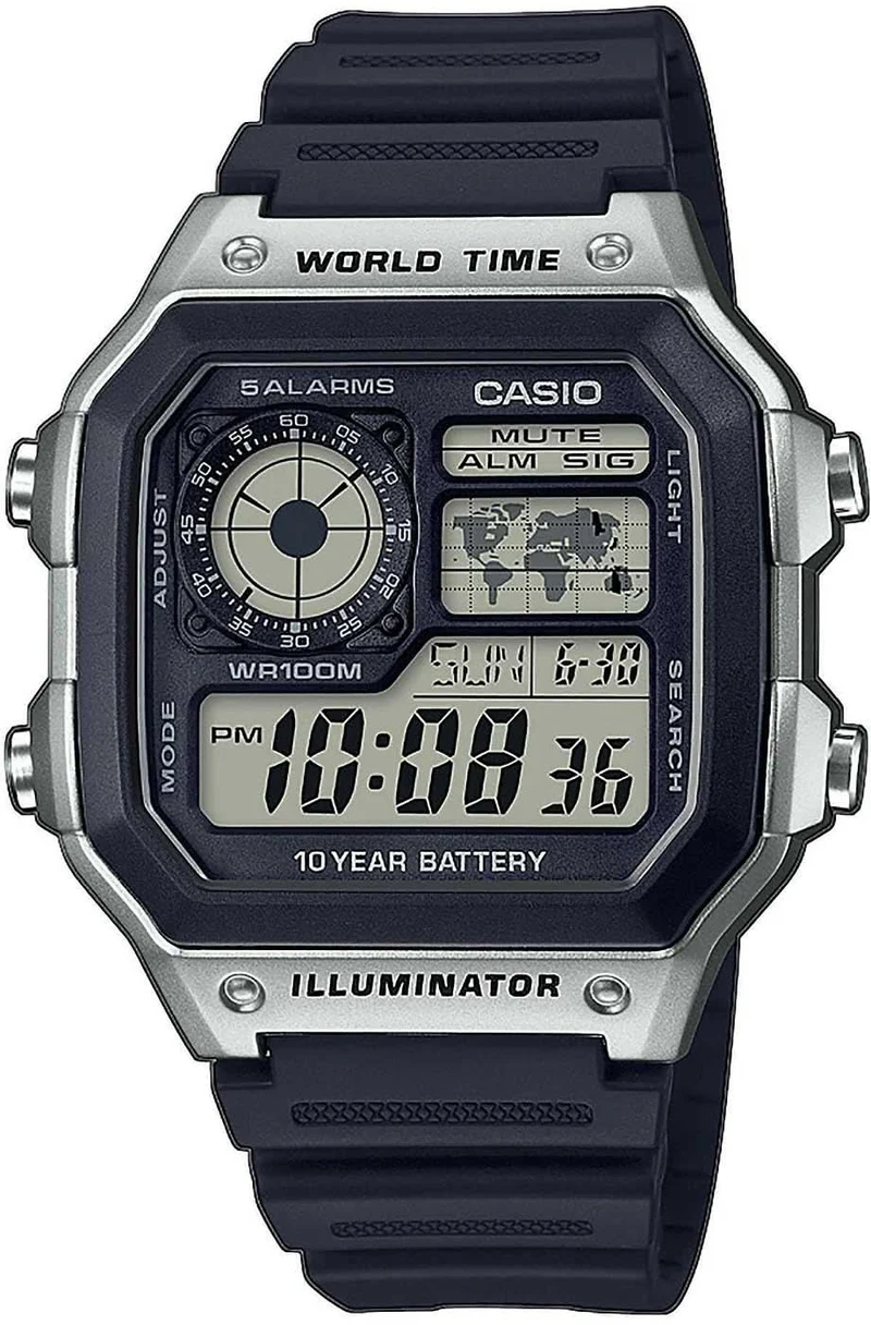 Casio Collection AE-1200WH-1CVEF Herrenuhr • Weltzeit • 10 Jahre Batterie