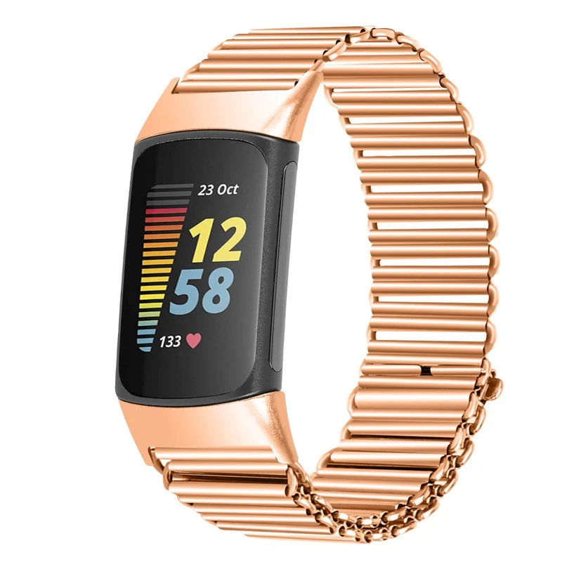 Fitbit Charge 5 / 6 Stainless Steel Watch Strap Electroplating Color Wrist Bracelet Band