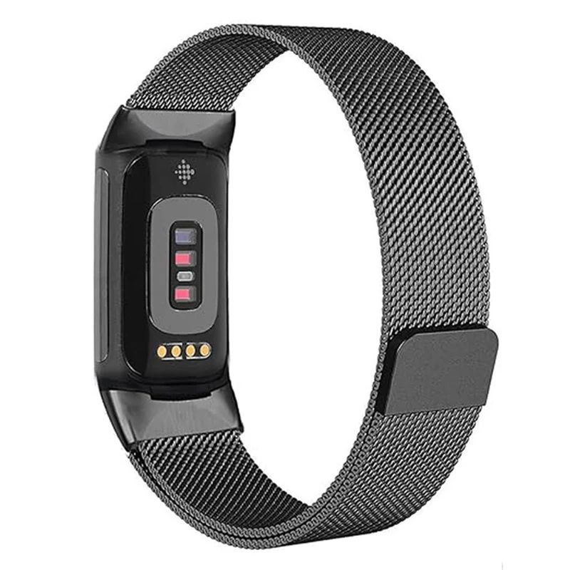 KALEBOL Series Fitbit Charge 6 / 5 Watch Strap Stainless Steel Milanese Wristband