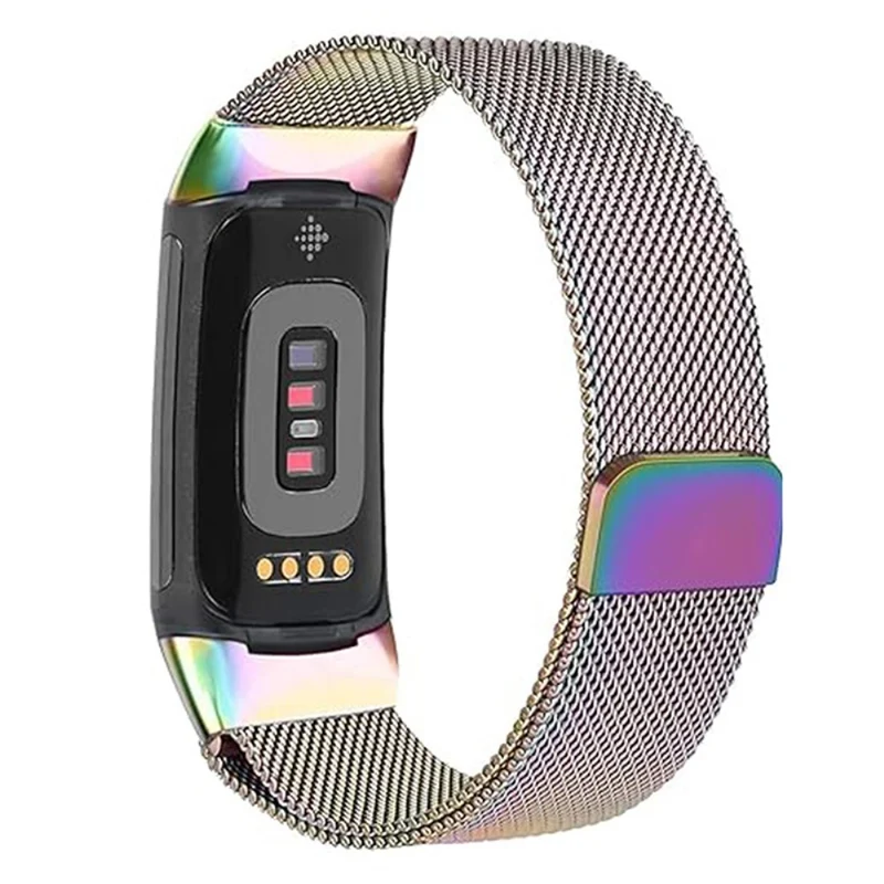 KALEBOL Series Fitbit Charge 6 / 5 Watch Strap Stainless Steel Milanese Wristband