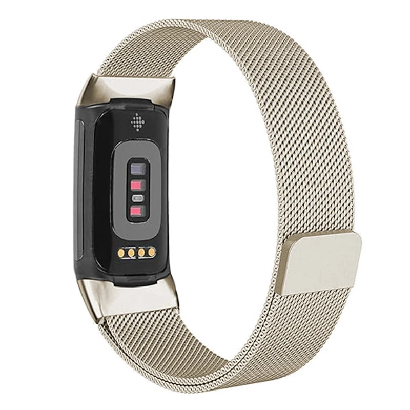 KALEBOL Series Fitbit Charge 6 / 5 Watch Strap Stainless Steel Milanese Wristband