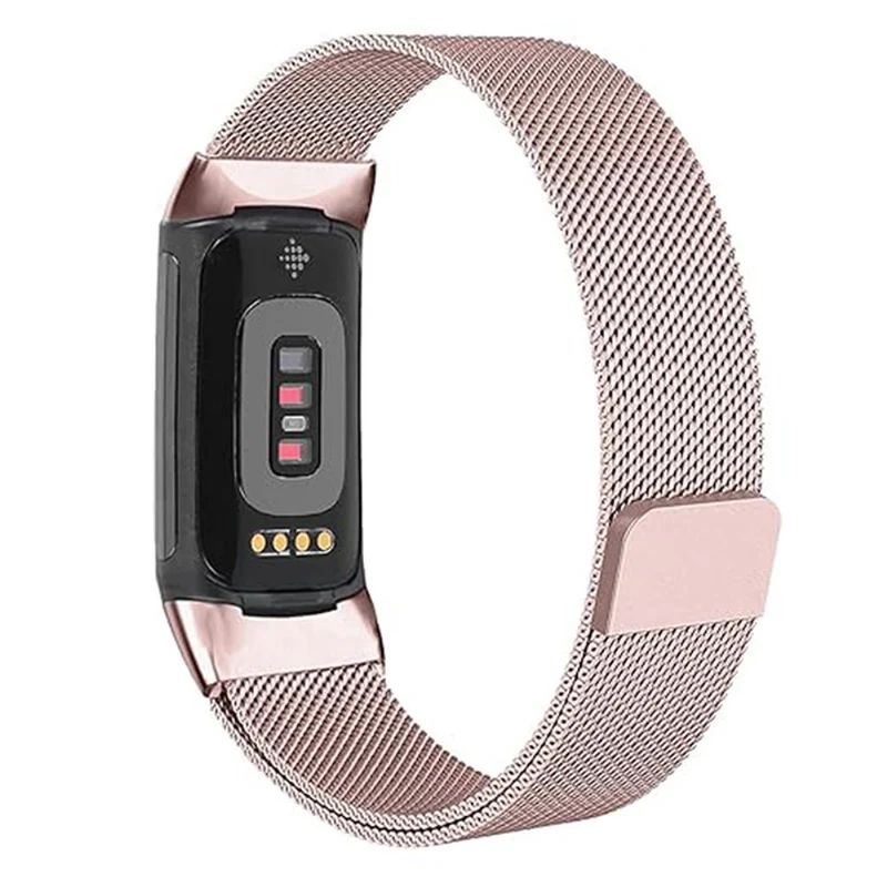 KALEBOL Series Fitbit Charge 6 / 5 Watch Strap Stainless Steel Milanese Wristband
