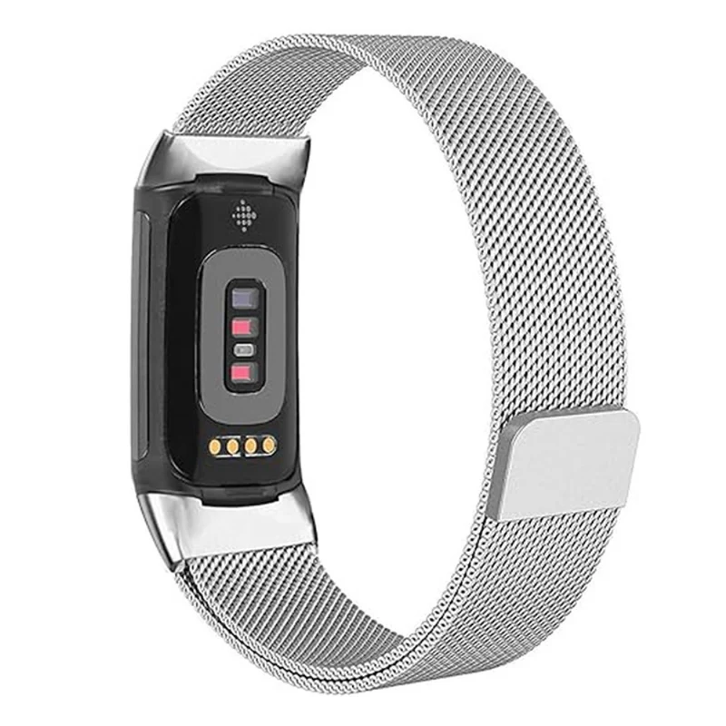KALEBOL Series Fitbit Charge 6 / 5 Watch Strap Stainless Steel Milanese Wristband