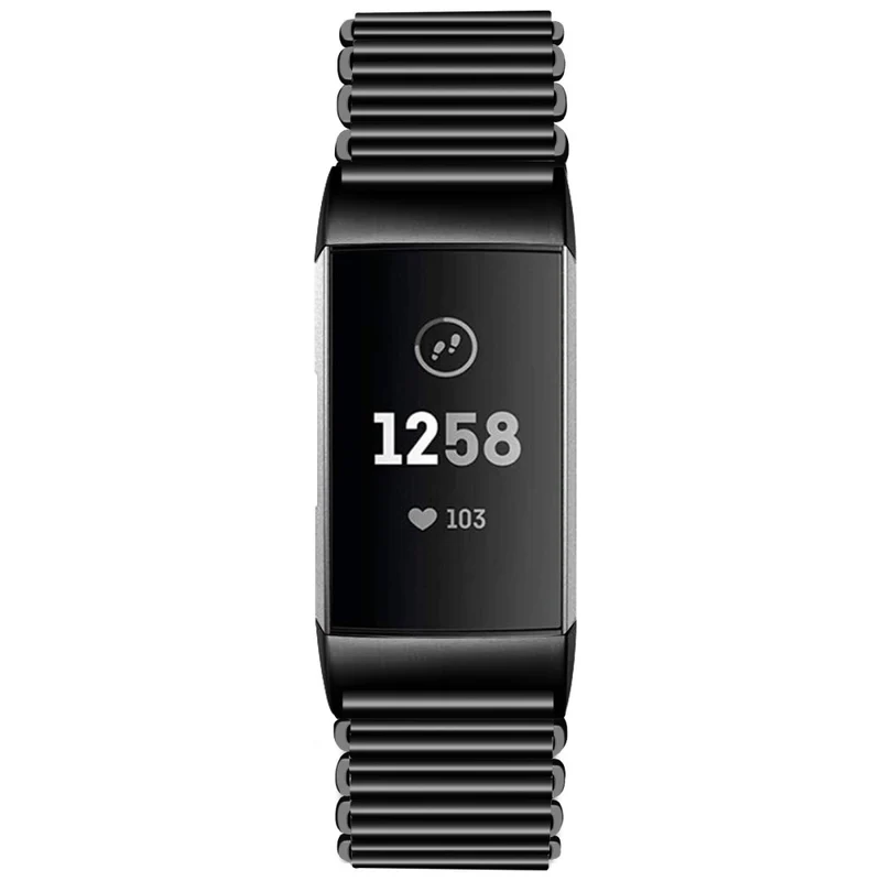Stainless Steel Watch Strap Fitbit Charge 3 / 4 / 3 SE Electroplating Color Wrist Band