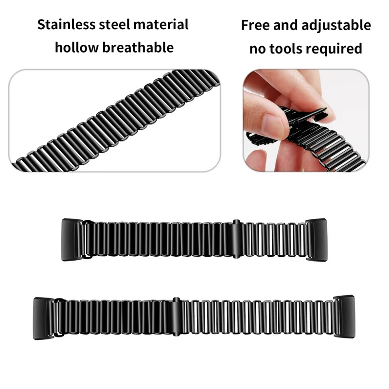 Stainless Steel Watch Strap Fitbit Charge 3 / 4 / 3 SE Electroplating Color Wrist Band