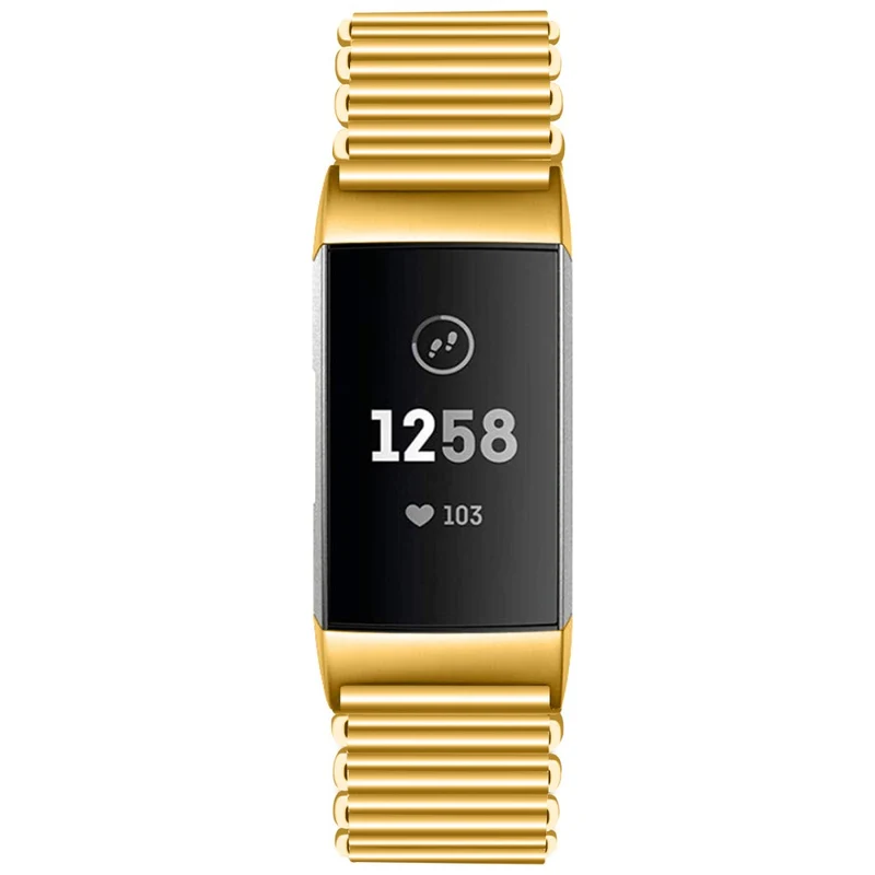 Stainless Steel Watch Strap Fitbit Charge 3 / 4 / 3 SE Electroplating Color Wrist Band