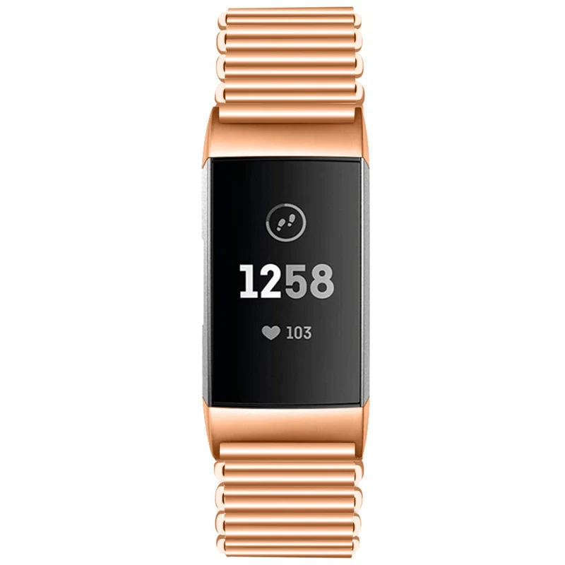 Stainless Steel Watch Strap Fitbit Charge 3 / 4 / 3 SE Electroplating Color Wrist Band