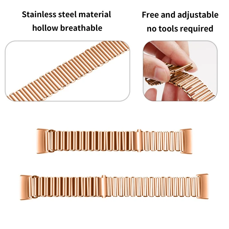 Stainless Steel Watch Strap Fitbit Charge 3 / 4 / 3 SE Electroplating Color Wrist Band
