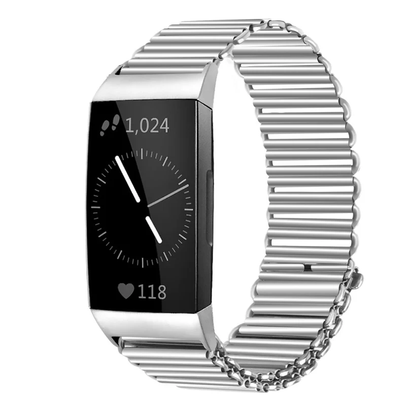Fitbit Charge 3 / 4 / 3 SE Fashionable Smart Watch Band Stainless Steel Loop Back Strap