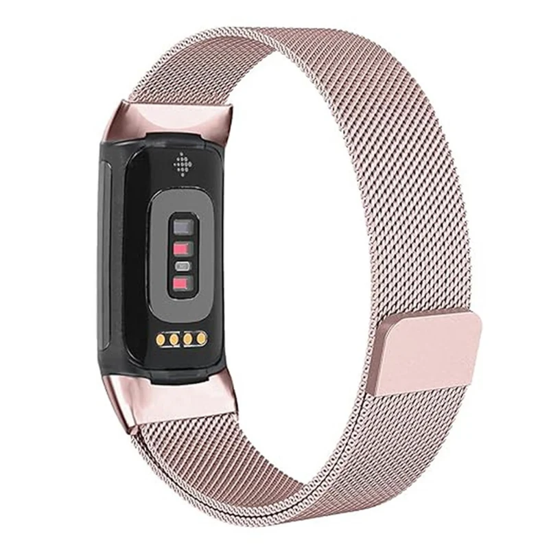 KALEBOL Series Fitbit Charge 4 / 3 Watch Band Stainless Steel Milanese Mesh Strap Bracelet - Retro Gold