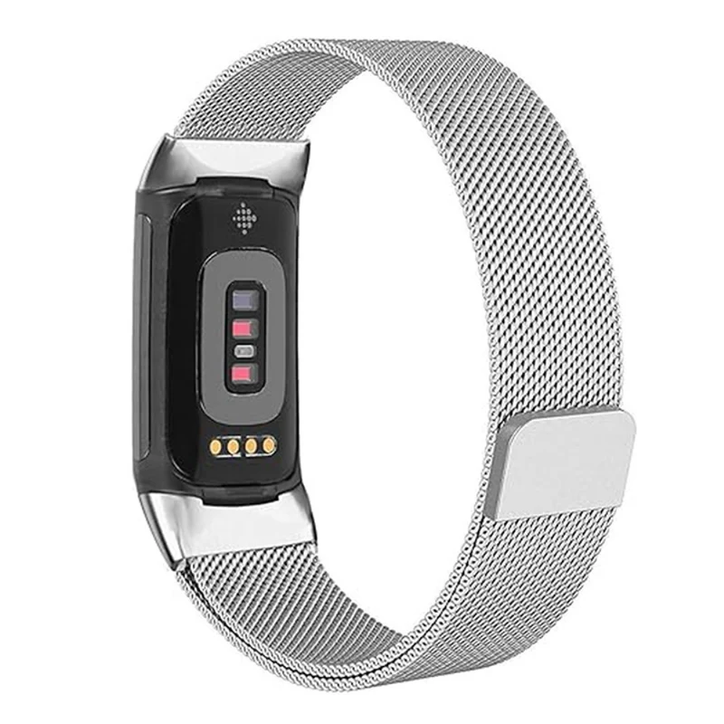 KALEBOL Series Fitbit Charge 4 / 3 Watch Band Stainless Steel Milanese Mesh Strap Bracelet - Retro Gold