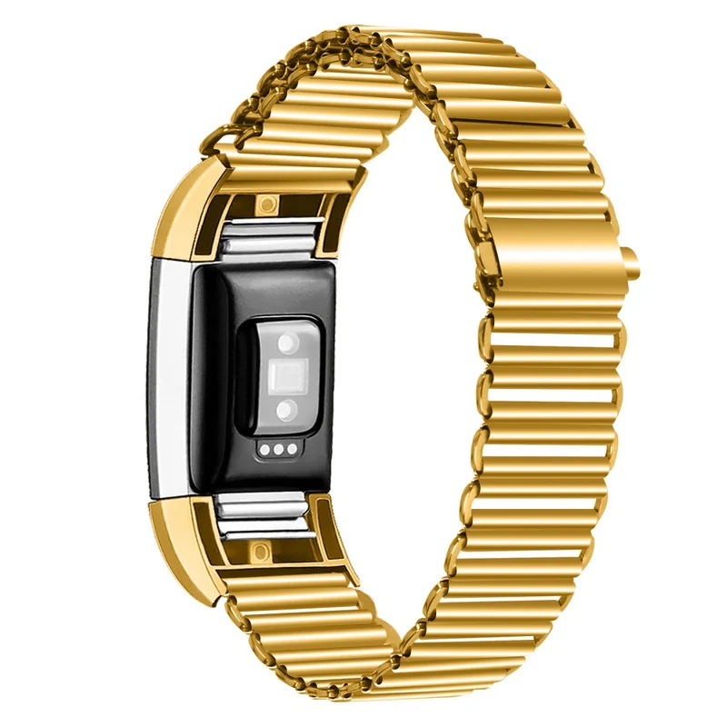 Fitbit Charge 2 Electroplating Color Easy Adjustment Stainless Steel Watch Strap
