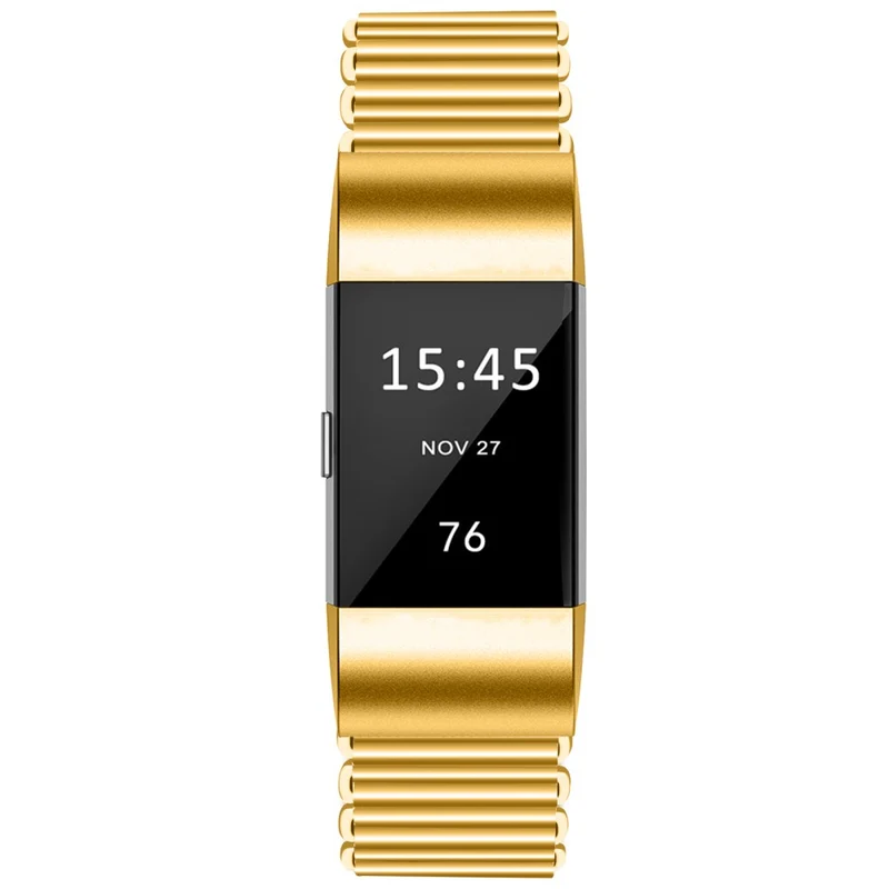 Fitbit Charge 2 Electroplating Color Easy Adjustment Stainless Steel Watch Strap