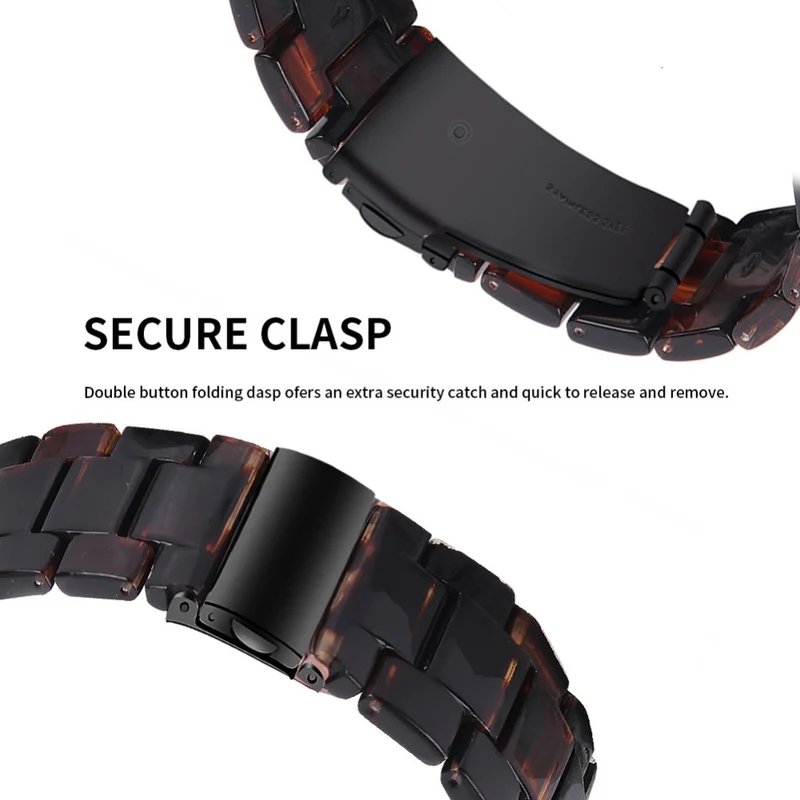 Donerton Resin Watch Band Waterproof Smart Watch Strap - Chocolate