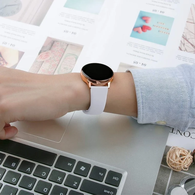 KALEBOL KLB-DKGJ-001 Huawei Watch GT 4 41mm / Garmin Venu 3S 18mm Silicone Band Watch Strap