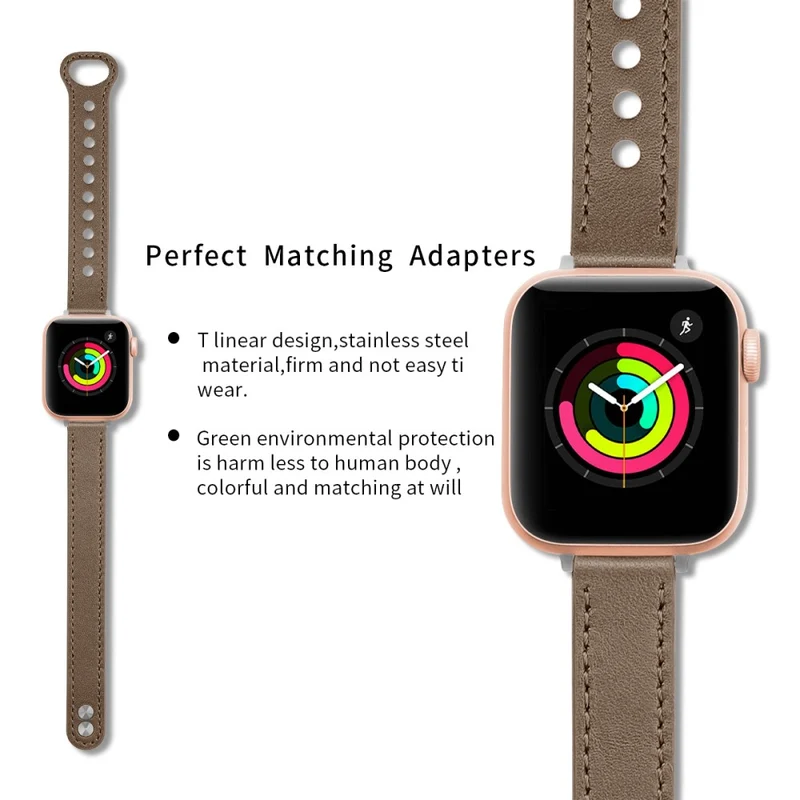 Apple Watch 49mm / 45mm / 44mm / 42mm Genuine Cow Leather Watch Band