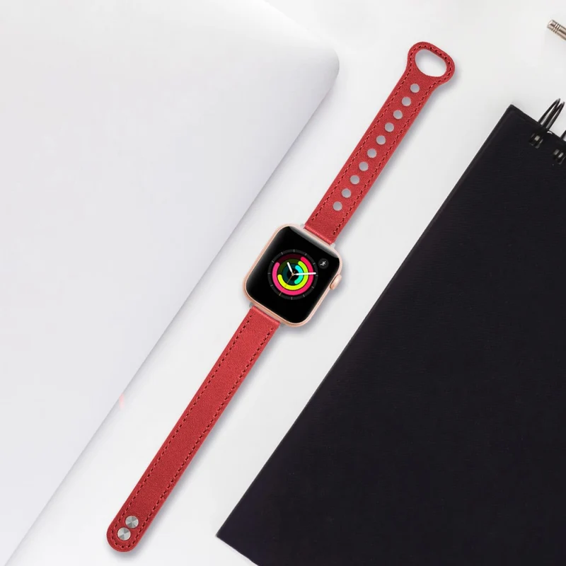Apple Watch 49mm / 45mm / 44mm / 42mm Genuine Cow Leather Watch Band