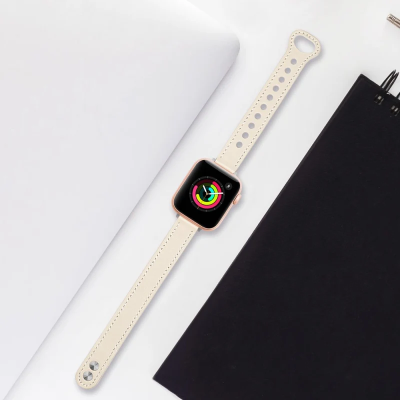 Apple Watch 49mm / 45mm / 44mm / 42mm Genuine Cow Leather Watch Band