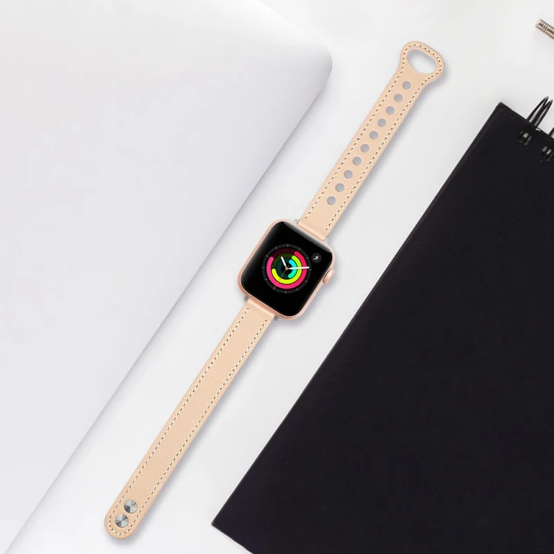 Apple Watch 49mm / 45mm / 44mm / 42mm Genuine Cow Leather Watch Band