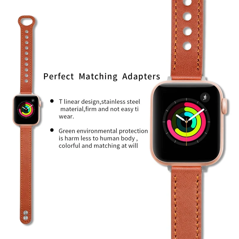 Apple Watch 49mm / 45mm / 44mm / 42mm Genuine Cow Leather Watch Band