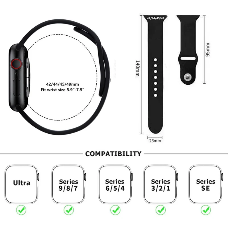 KALEBOL Apple Watch 49mm / 45mm / 44mm / 42mm Watch Straps