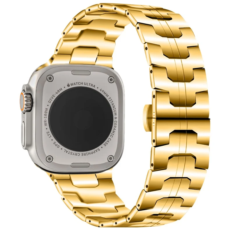 Stainless Steel Strap Apple Watch 49mm / 45mm / 44mm / 42mm Band - Silver+Gold