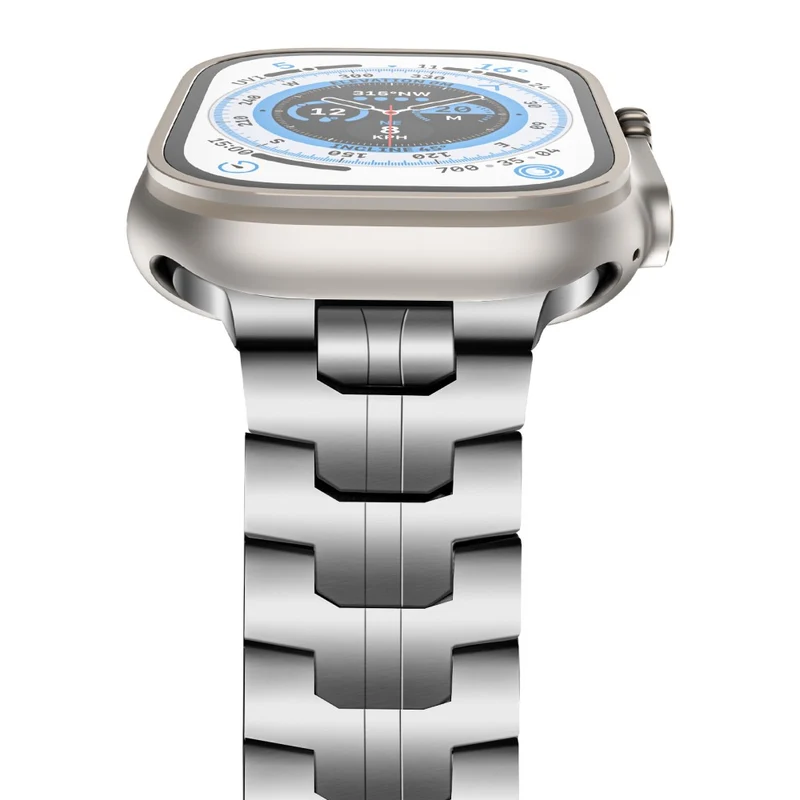 Stainless Steel Strap Apple Watch 49mm / 45mm / 44mm / 42mm Band - Silver+Gold