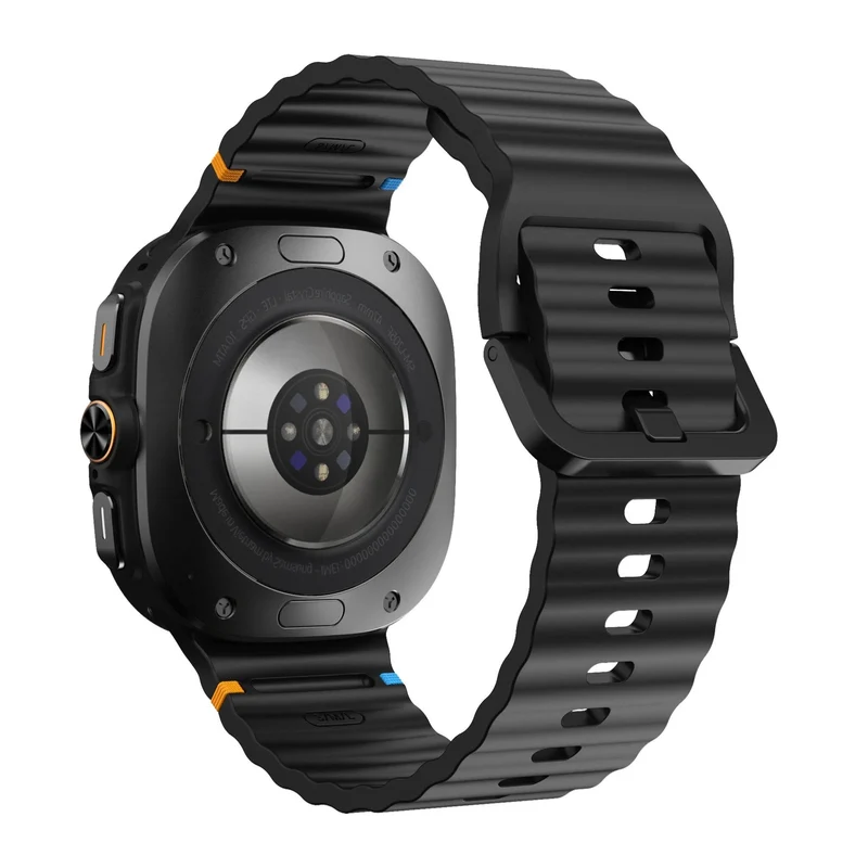 Samsung Galaxy Watch Ultra 2 Wave Silikonarmband (Schwarz)