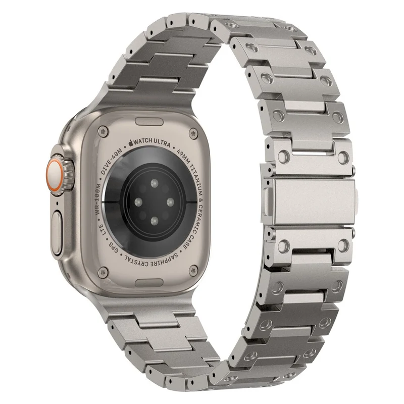 Apple Watch Series 49mm - 45mm - 44mm - 42mm Universal Stainless Steel Watch Strap - Titanium