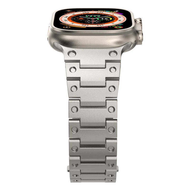 Apple Watch Series 49mm - 45mm - 44mm - 42mm Universal Stainless Steel Watch Strap - Titanium