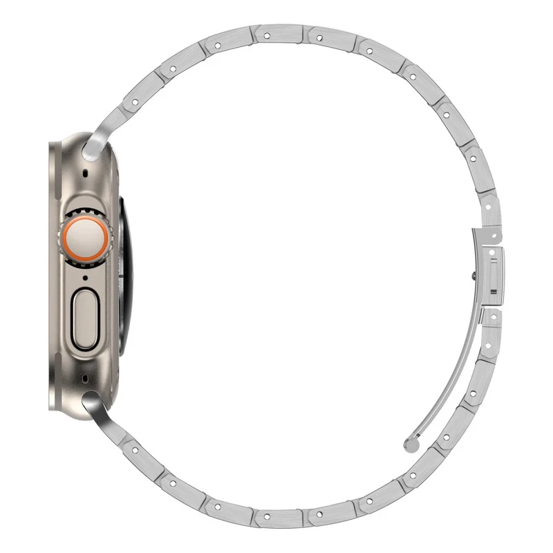 Apple Watch Series 49mm - 45mm - 44mm - 42mm Universal Stainless Steel Watch Strap - Titanium